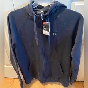 Cold Gear Under Armor Men’s zip up jacket size Large BNWT Black with hood